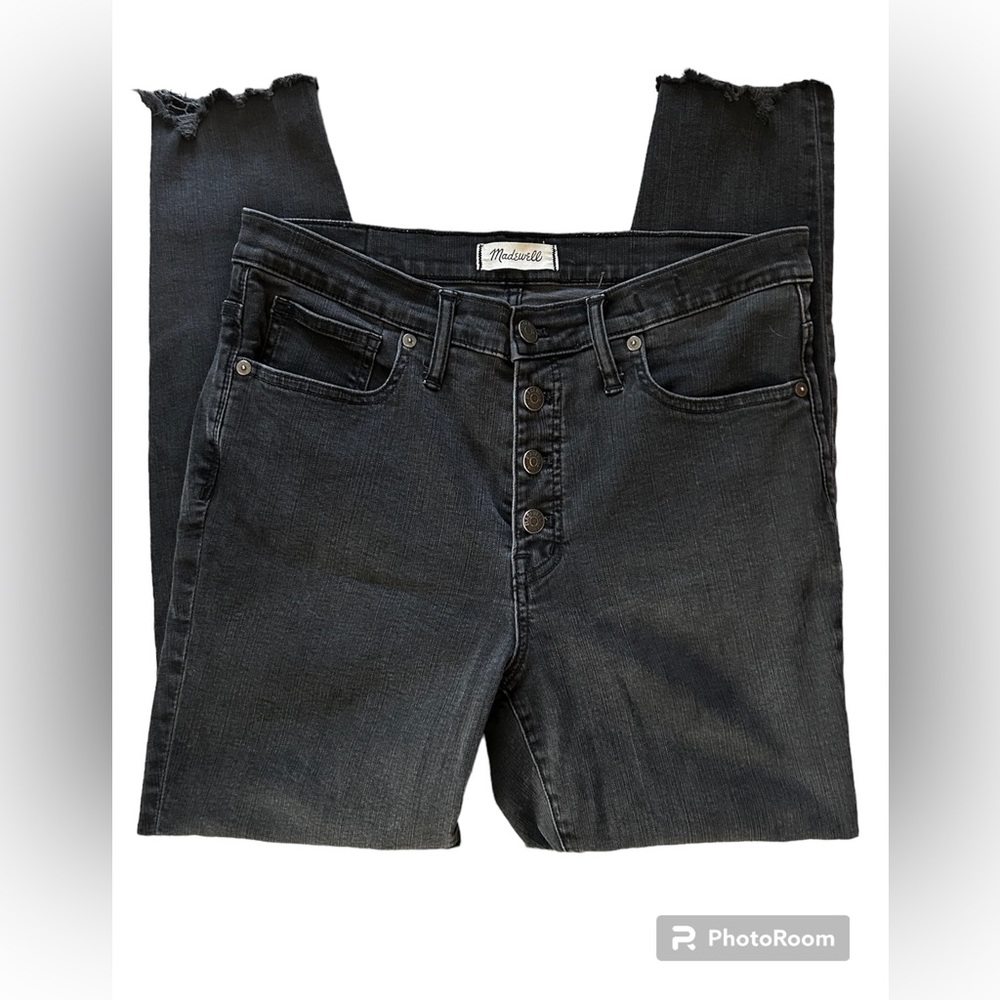 Madewell 9” high rise skinny button front jeans charcoal 31